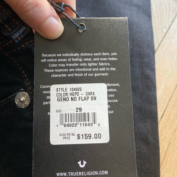💙NWT!!💙True Religion Geno Slim Relaxed Jeans - Picture 4 of 9